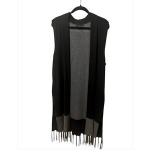 Joan Vass Women’s Sweater Poncho Sz XL Black